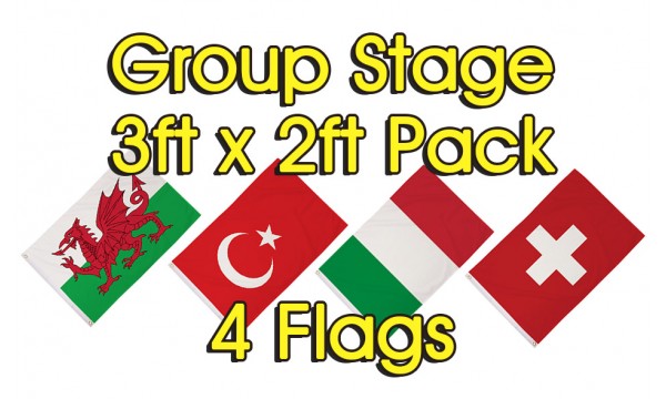 Euro 2024  - Group Stage Flag Packs 3ft x 2ft 